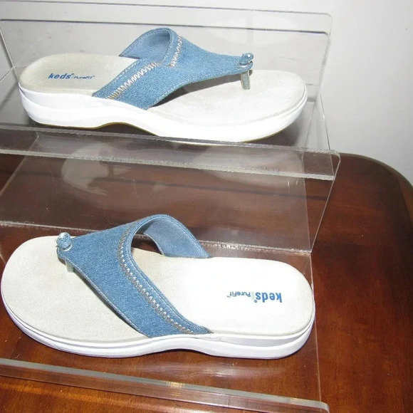 Keds Shoes - KEDS PUREFIT Blue Canvas Thong Sandals Size 9.5